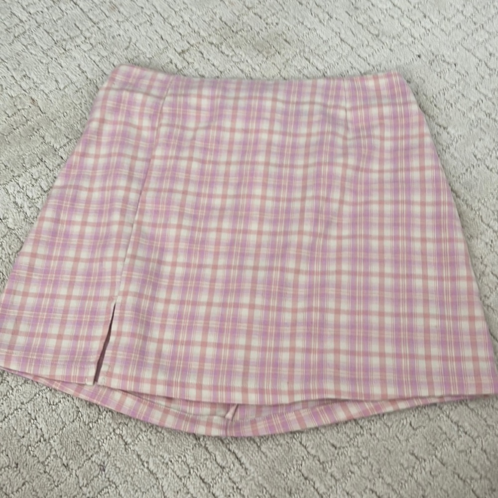 🪩 Art class pink plaid skirt kids XL